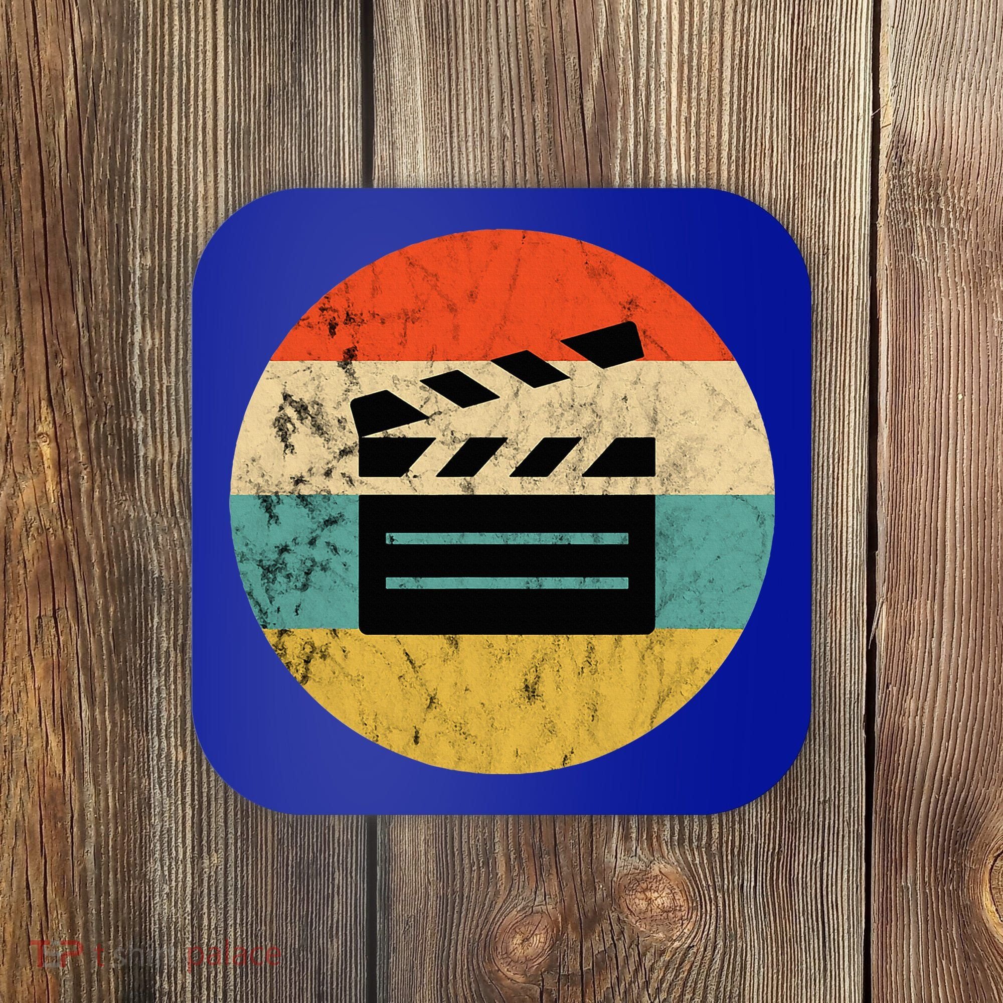 Filmmaker Clapboard Film Director Lover Retro Sunset Coaster