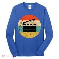 Filmmaker Clapboard Film Director Lover Retro Sunset Tall Long Sleeve Shirt thumb 0