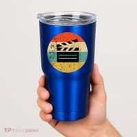 Filmmaker Clapboard Film Director Lover Retro Sunset Tumbler thumb 2