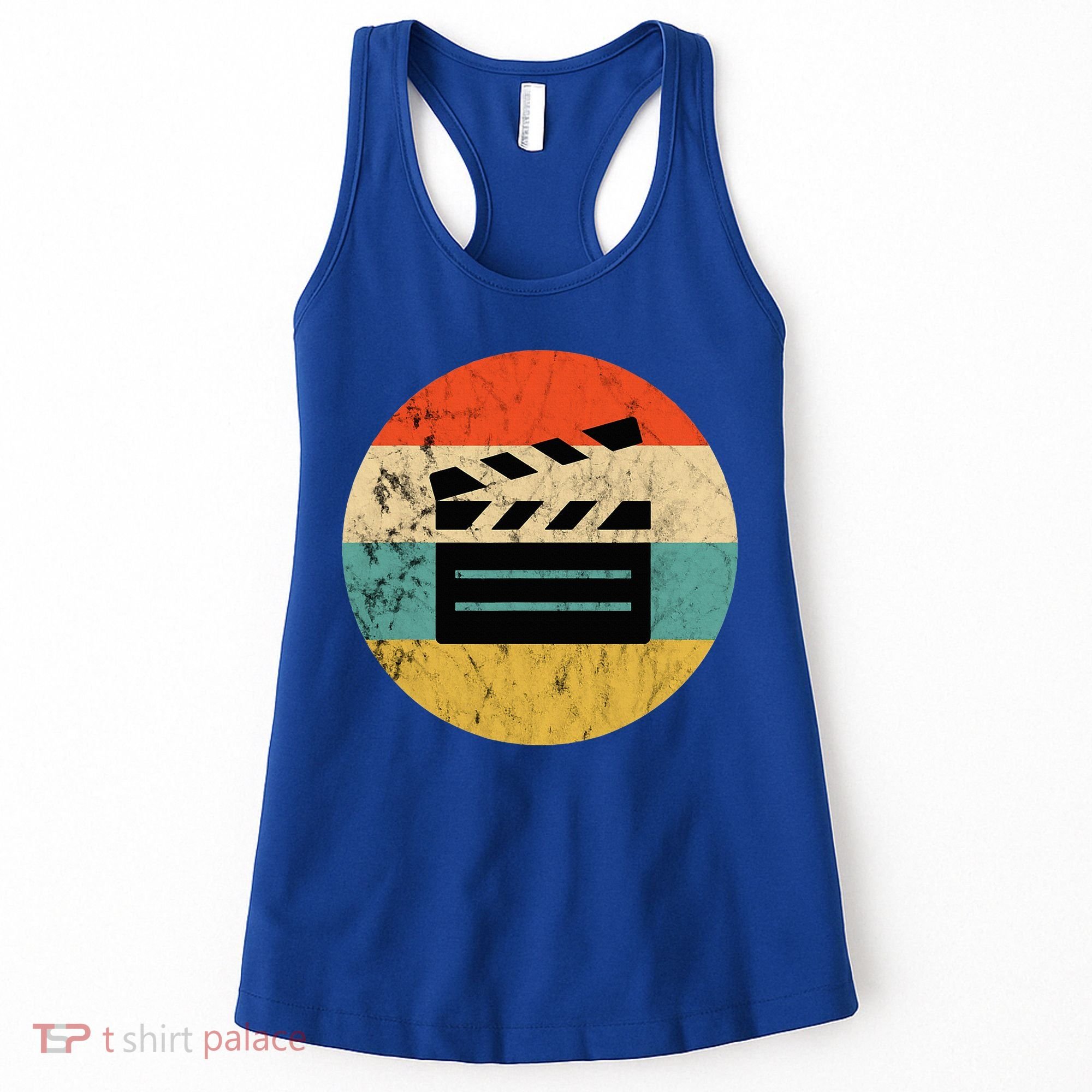 Filmmaker Clapboard Film Director Lover Retro Sunset Women's Tank Top