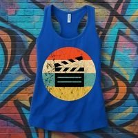 Filmmaker Clapboard Film Director Lover Retro Sunset Women's Tank Top thumb 3