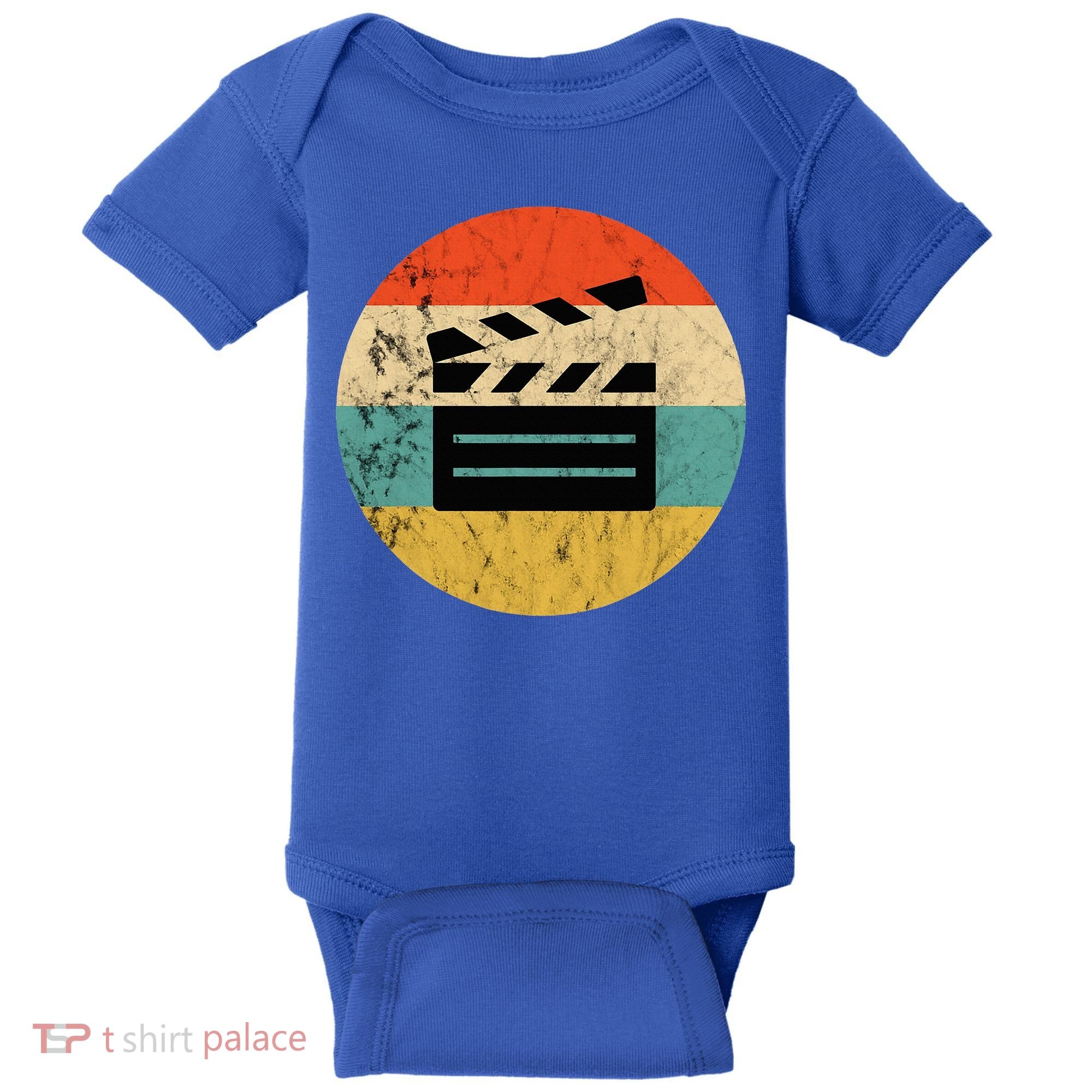 Filmmaker Clapboard Film Director Lover Retro Sunset Baby Bodysuit