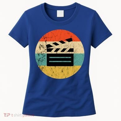 Filmmaker Clapboard Film Director Lover Retro Sunset Women's T-Shirt