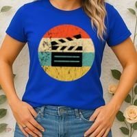 Filmmaker Clapboard Film Director Lover Retro Sunset Women's T-Shirt thumb 2