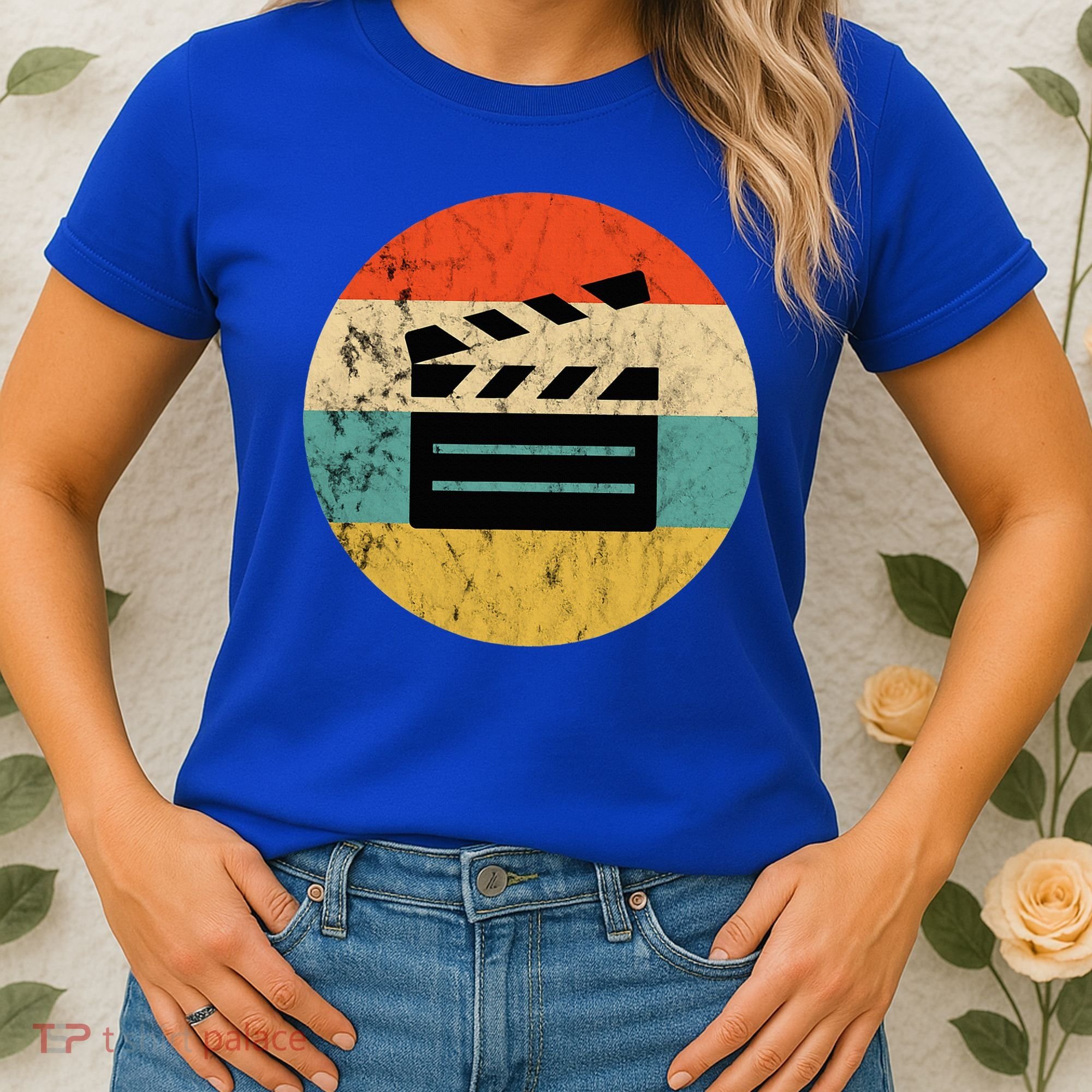 Filmmaker Clapboard Film Director Lover Retro Sunset Women's T-Shirt