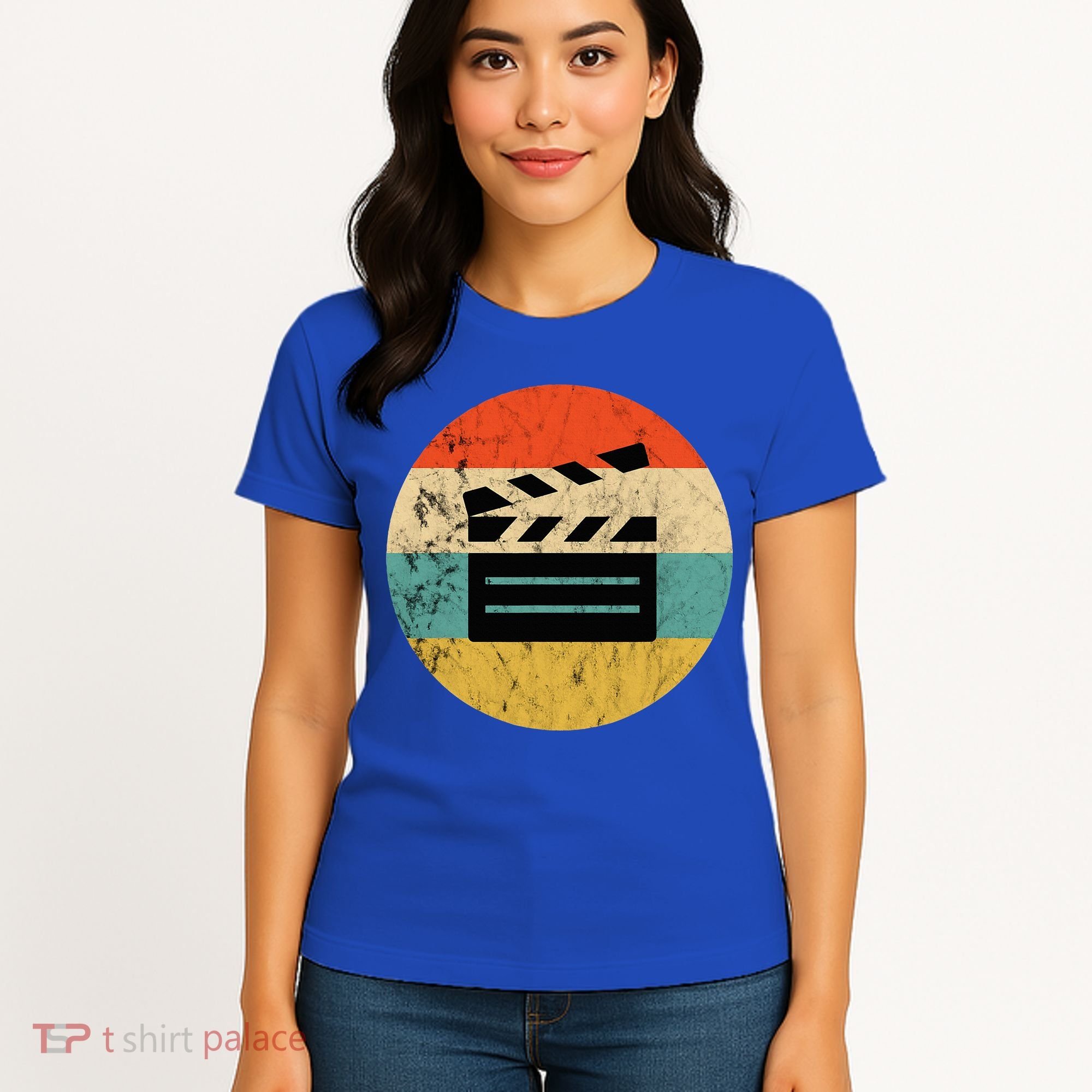 Filmmaker Clapboard Film Director Lover Retro Sunset Women's T-Shirt