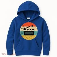 Filmmaker Clapboard Film Director Lover Retro Sunset Kids Hoodie thumb 0