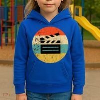 Filmmaker Clapboard Film Director Lover Retro Sunset Kids Hoodie thumb 3