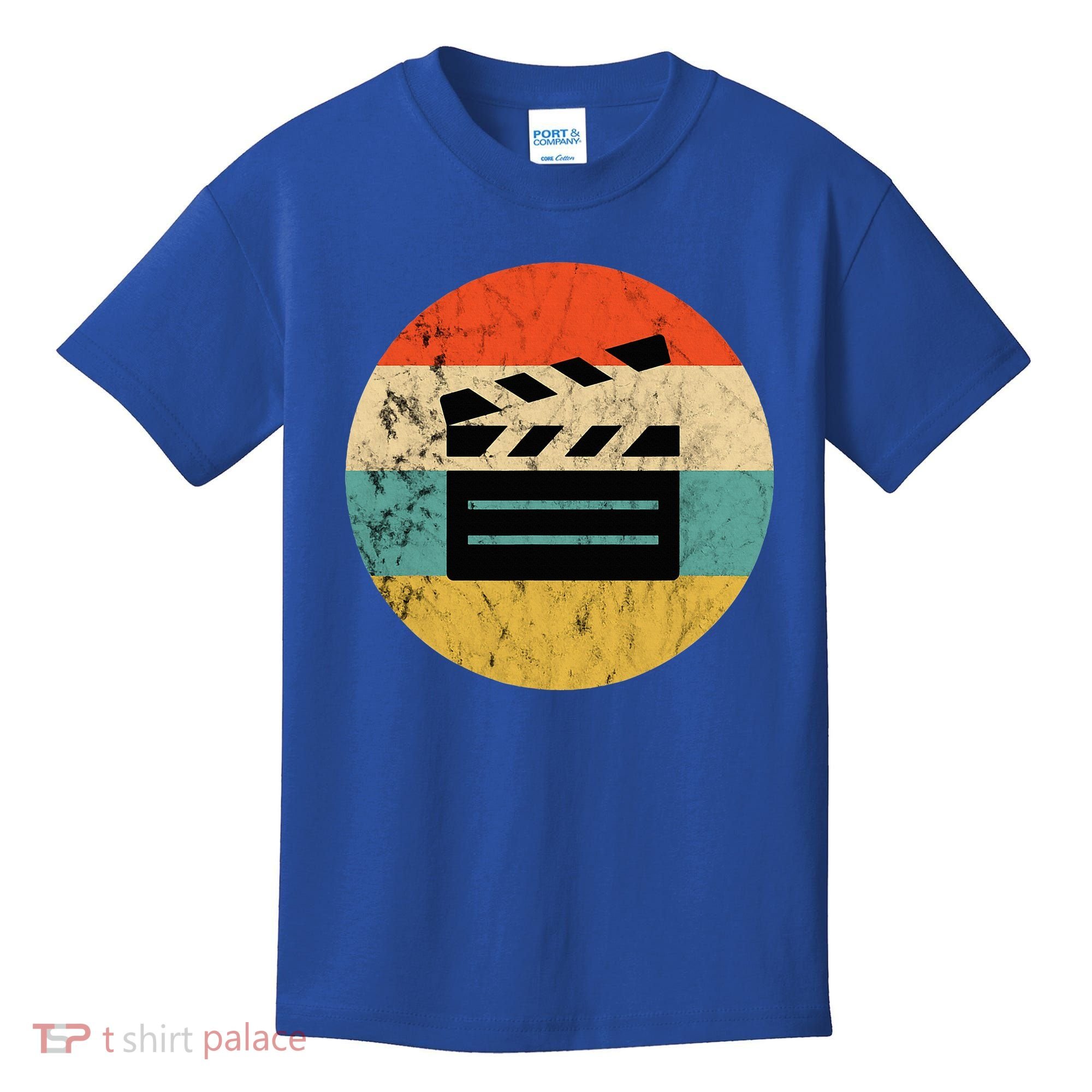 Filmmaker Clapboard Film Director Lover Retro Sunset Kids T-Shirt