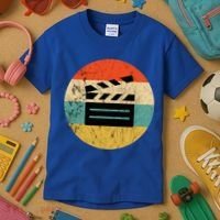 Filmmaker Clapboard Film Director Lover Retro Sunset Kids T-Shirt thumb 3