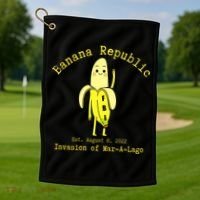 Funny Conservative Banana Republic Defund the FBI Golf Towel thumb 1