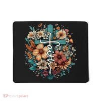 Faith Cross Floral Christian Faith Religious Mousepad thumb 0