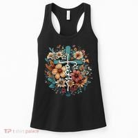 Faith Cross Floral Christian Faith Religious Women's Tank Top thumb 0