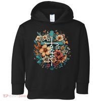 Faith Cross Floral Christian Faith Religious Toddler Hoodie thumb 0