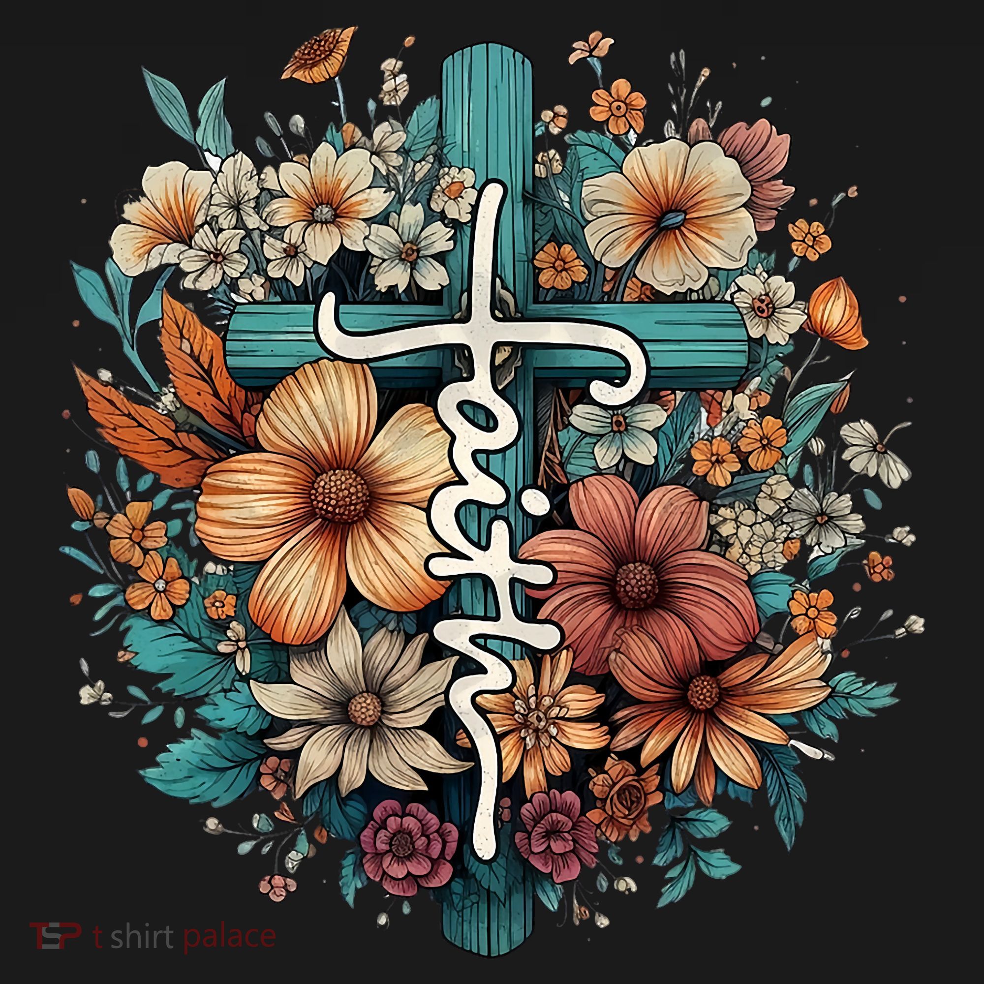 Faith Cross Floral Christian Faith Religious Kids Sweatshirt