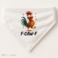 Funny Chicken F-Caw-F Rooster USA-Made Doggie Bandana thumb 0