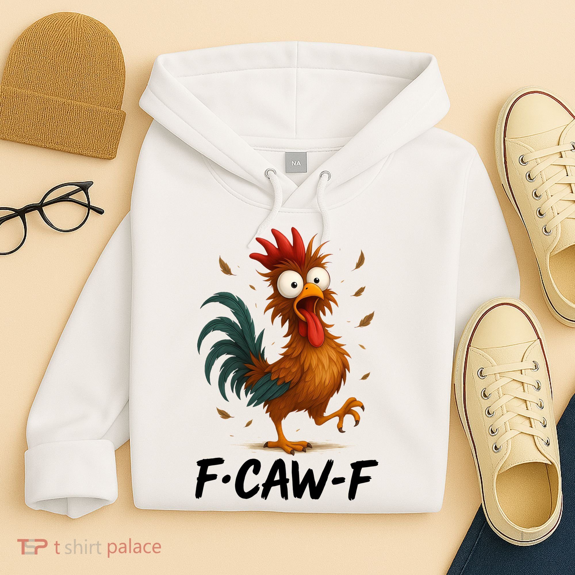 Funny Chicken F-Caw-F Rooster Hoodie