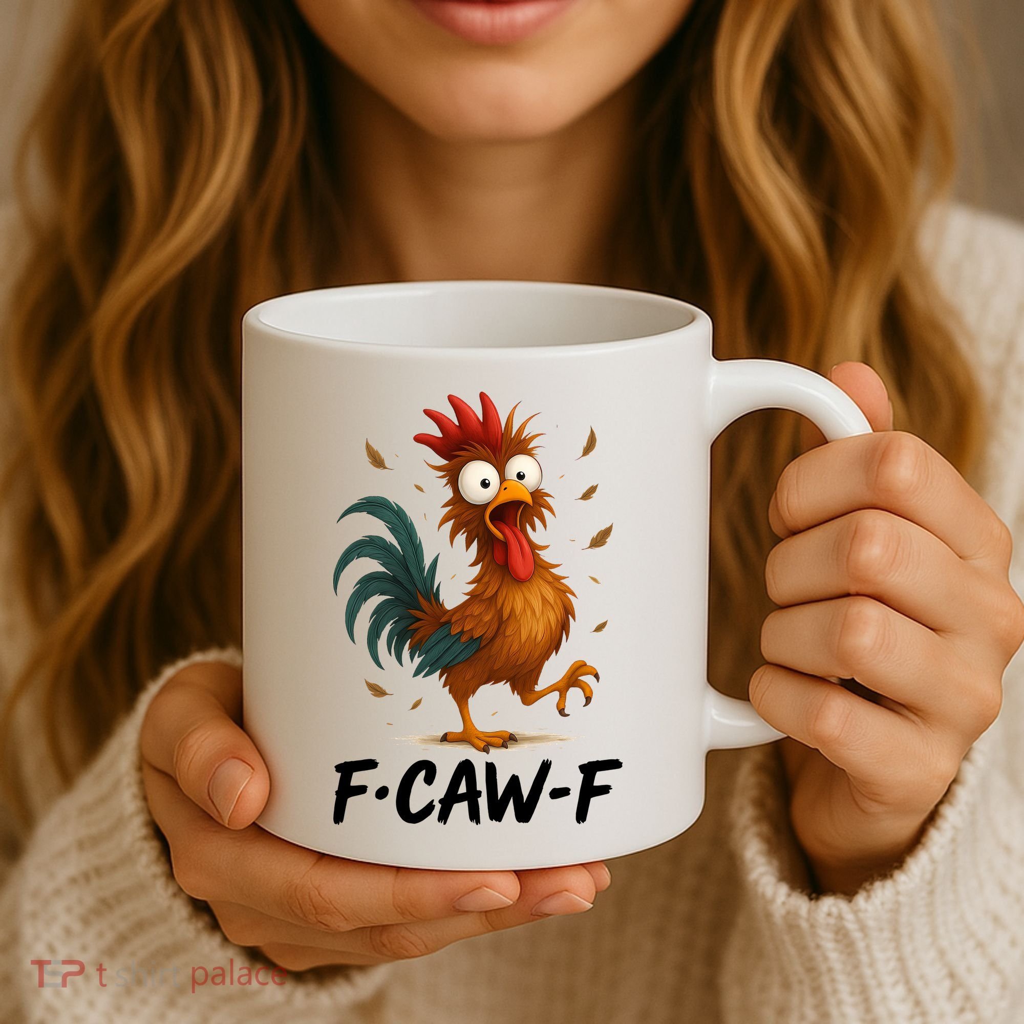 Funny Chicken F-Caw-F Rooster Coffee Mug