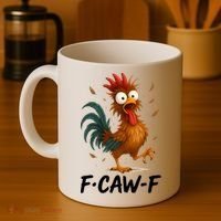 Funny Chicken F-Caw-F Rooster Coffee Mug thumb 4