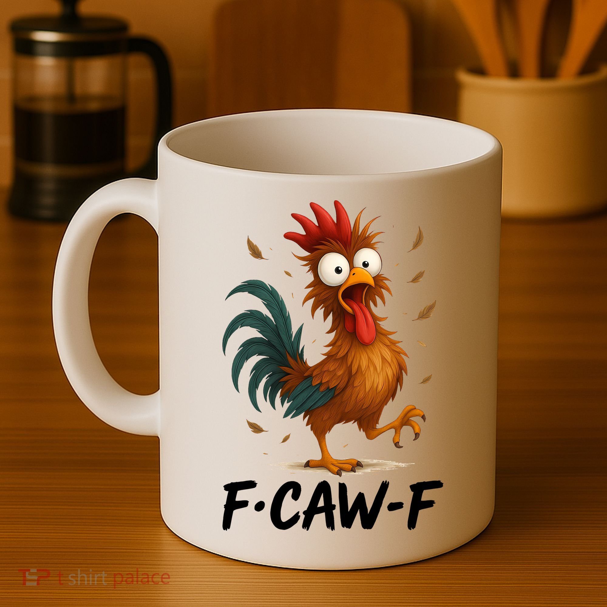 Funny Chicken F-Caw-F Rooster Coffee Mug