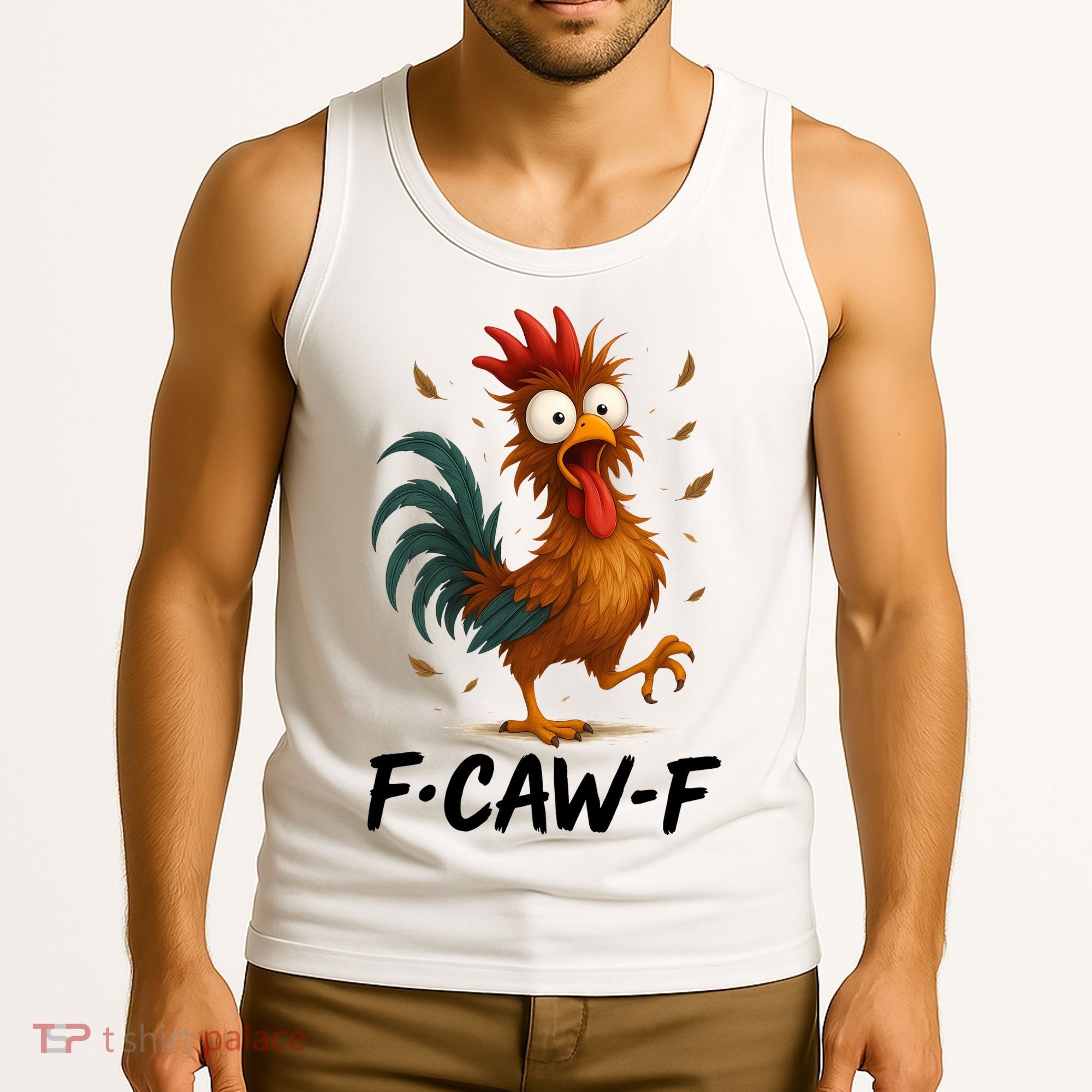 Funny Chicken F-Caw-F Rooster Tank Top