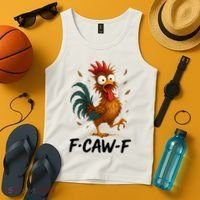 Funny Chicken F-Caw-F Rooster Tank Top thumb 4