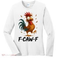 Funny Chicken F-Caw-F Rooster Women's Long Sleeve Shirt thumb 0