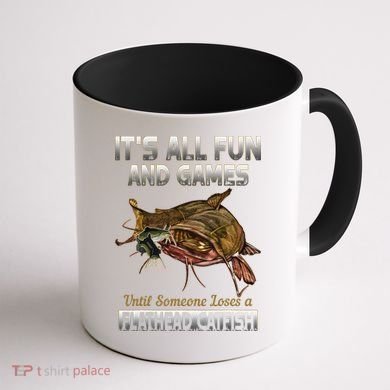 Flathead Catfish Fishing Freshwater Fish Gift Coffee Mug back