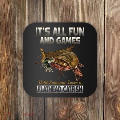 Flathead Catfish Fishing Freshwater Fish Gift Coaster
