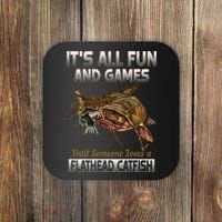 Flathead Catfish Fishing Freshwater Fish Gift Coaster thumb 0