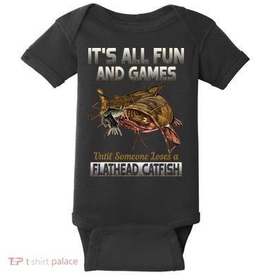 Flathead Catfish Fishing Freshwater Fish Gift Baby Bodysuit