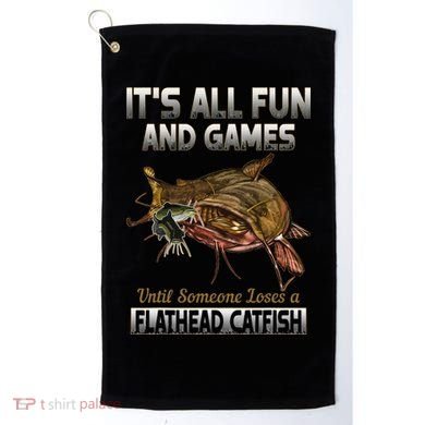Flathead Catfish Fishing Freshwater Fish Gift Golf Towel