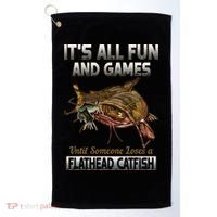 Flathead Catfish Fishing Freshwater Fish Gift Golf Towel thumb 0