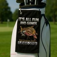 Flathead Catfish Fishing Freshwater Fish Gift Golf Towel thumb 2