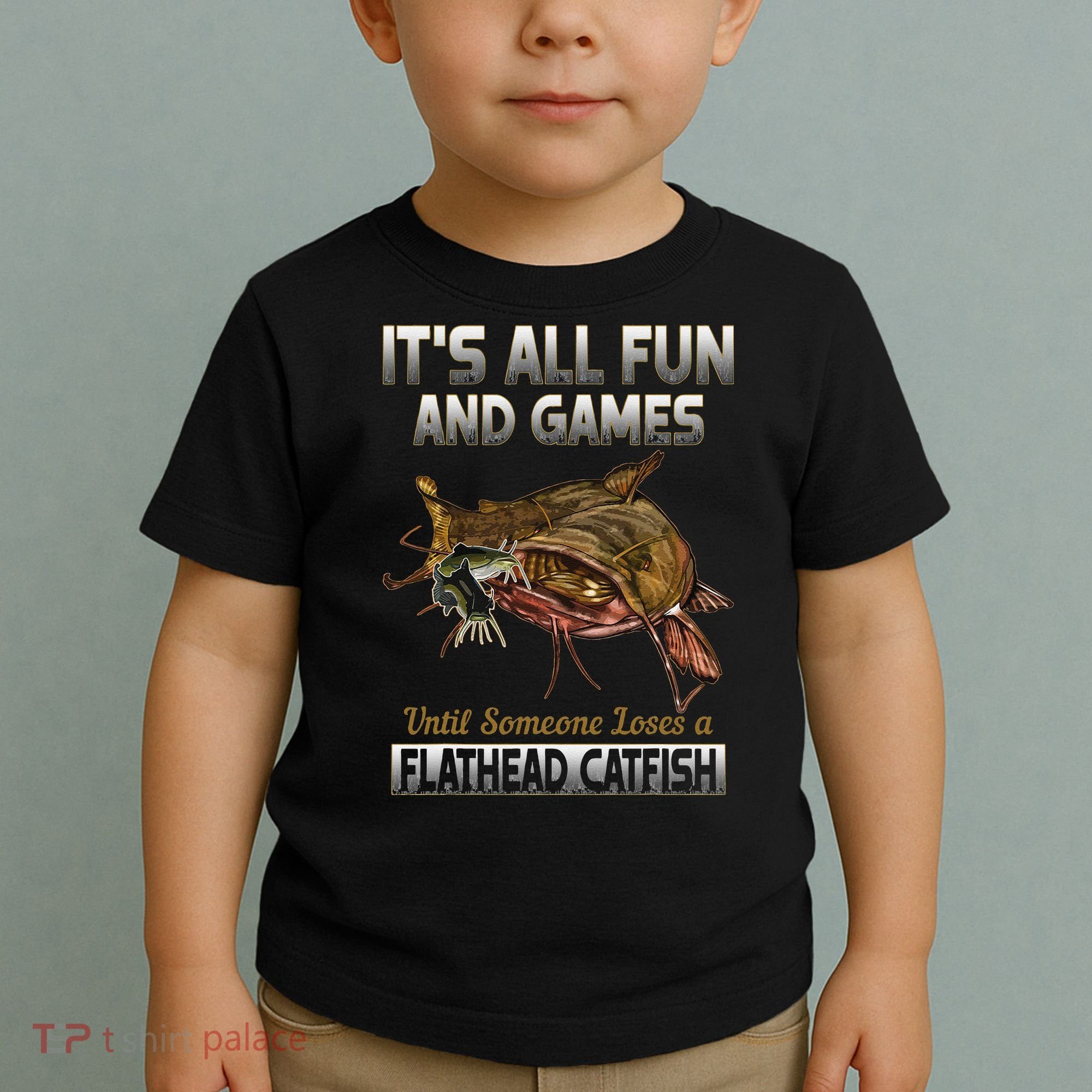 Flathead Catfish Fishing Freshwater Fish Gift Toddler T-Shirt