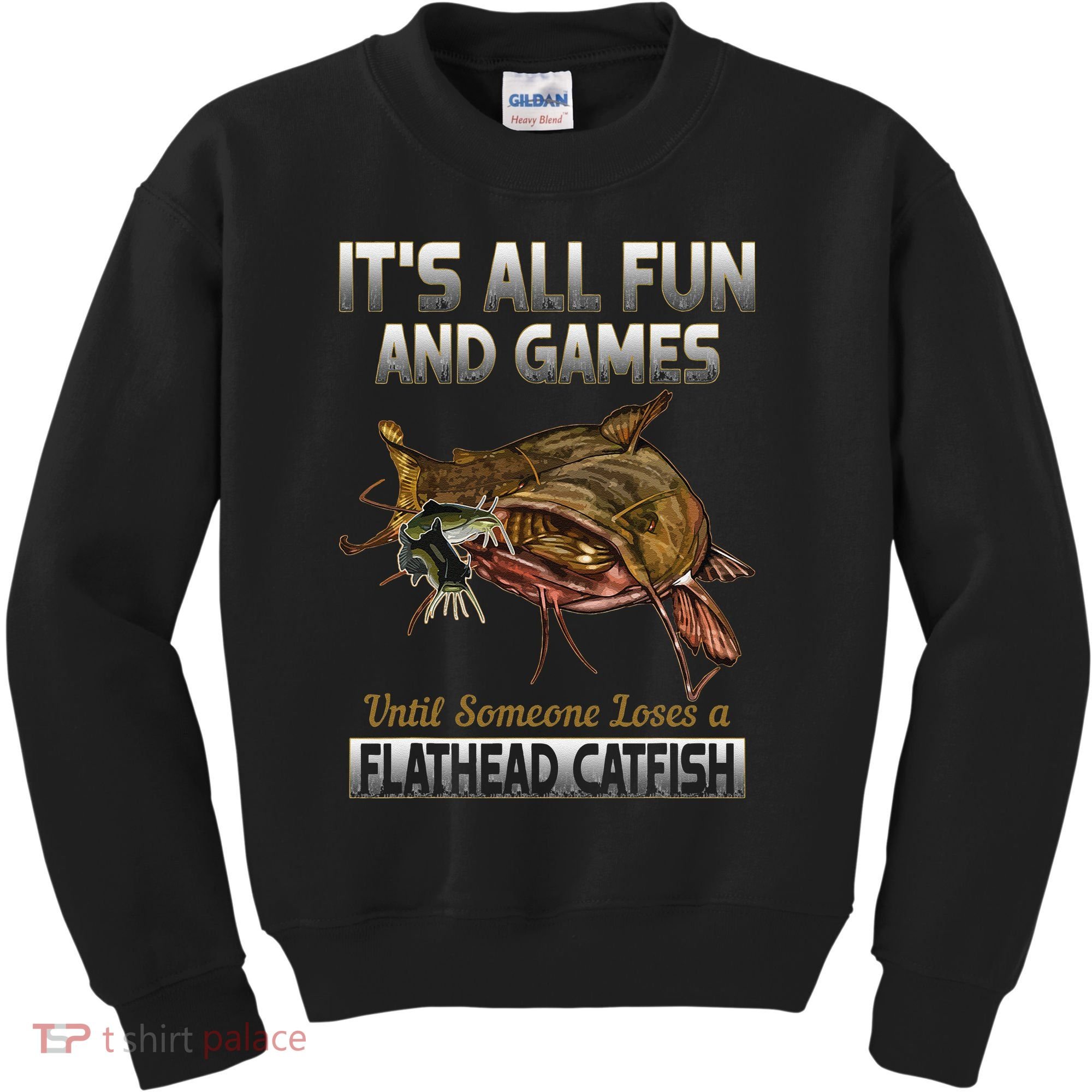 Flathead Catfish Fishing Freshwater Fish Gift Kids Sweatshirt