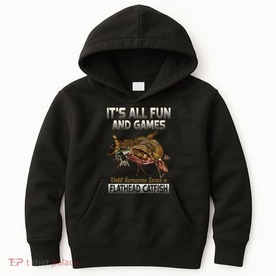 Flathead Catfish Fishing Freshwater Fish Gift Kids Hoodie