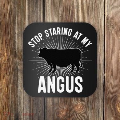 Funny Cow Farmer Rasing Cattle Dairy Farming Angus Cows Coaster