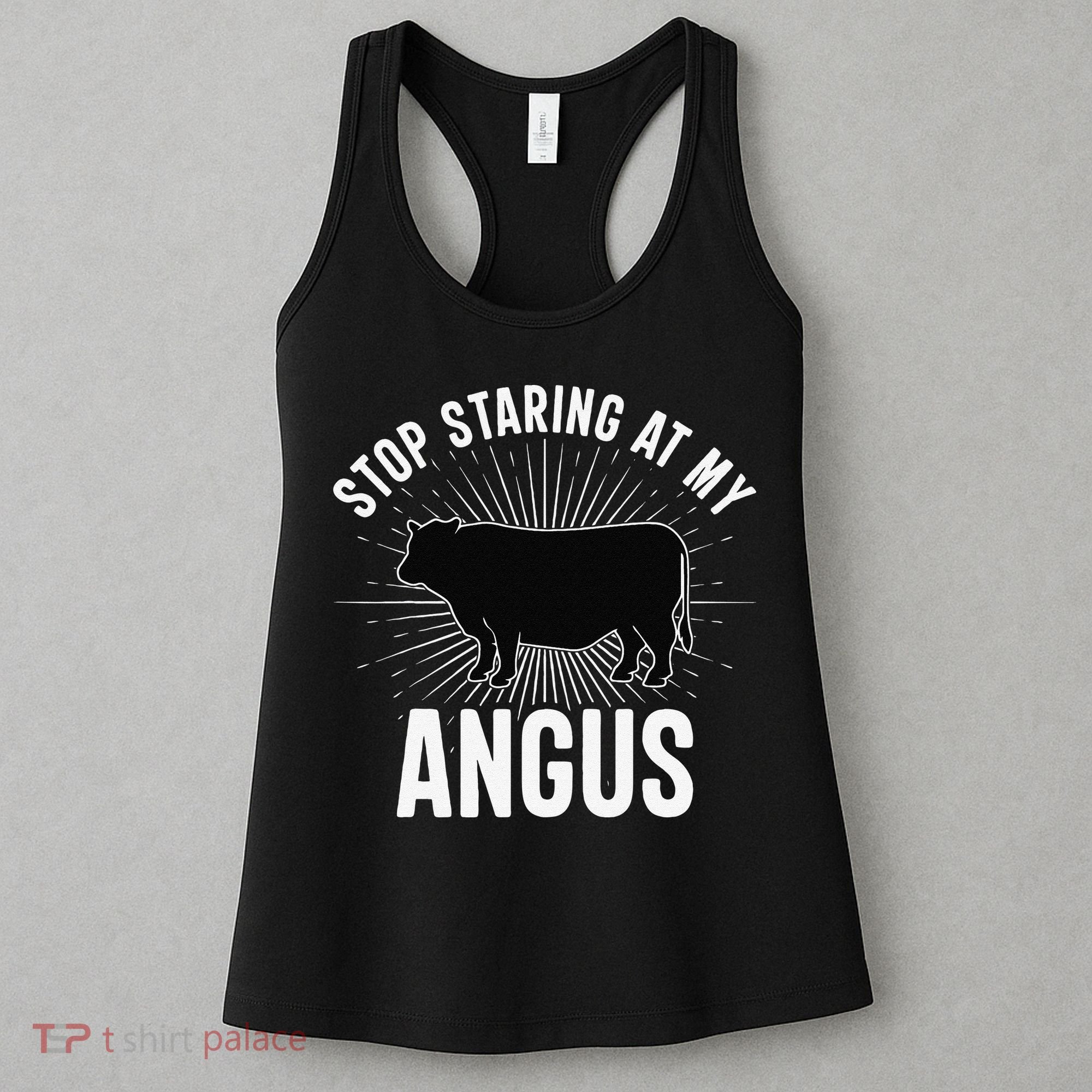 Funny Cow Farmer Rasing Cattle Dairy Farming Angus Cows Women's Tank Top