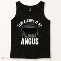 Funny Cow Farmer Rasing Cattle Dairy Farming Angus Cows Tank Top thumb 2