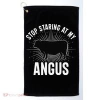 Funny Cow Farmer Rasing Cattle Dairy Farming Angus Cows Golf Towel thumb 0