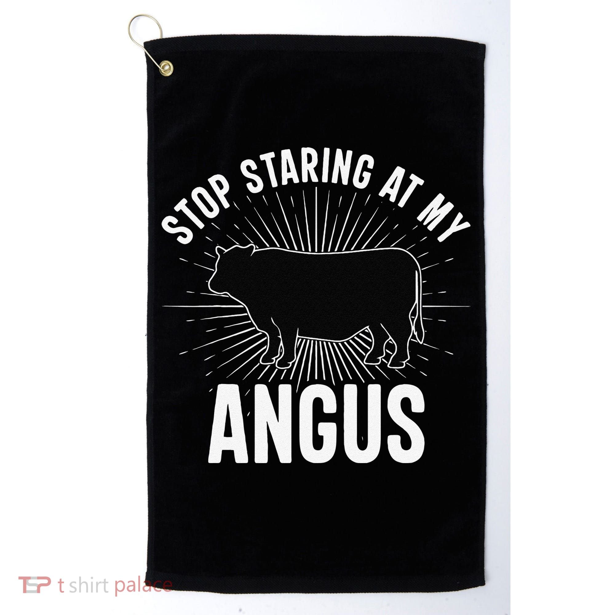 Funny Cow Farmer Rasing Cattle Dairy Farming Angus Cows Golf Towel