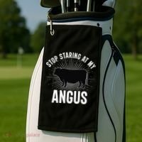 Funny Cow Farmer Rasing Cattle Dairy Farming Angus Cows Golf Towel thumb 2