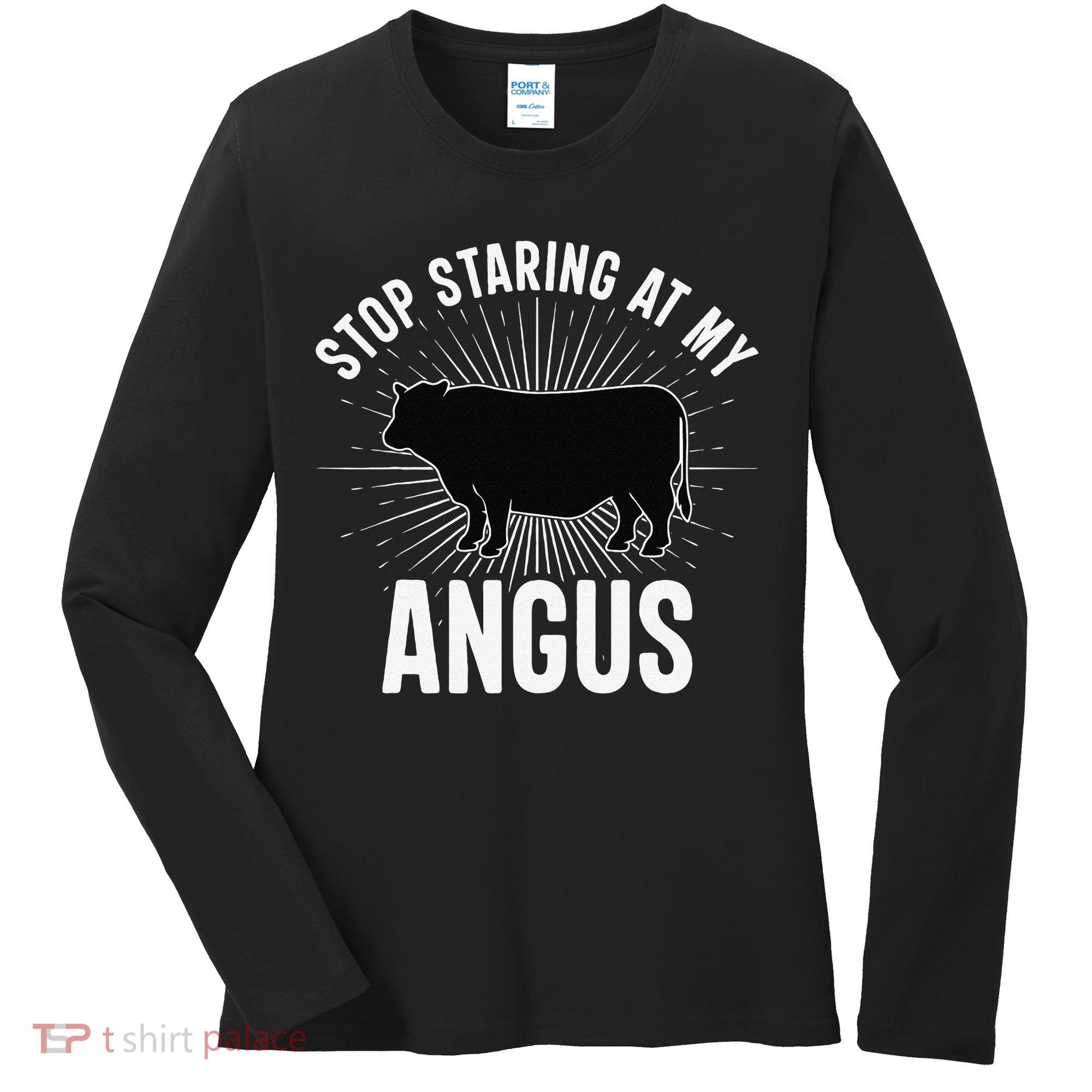 Funny Cow Farmer Rasing Cattle Dairy Farming Angus Cows Women's Long Sleeve Shirt