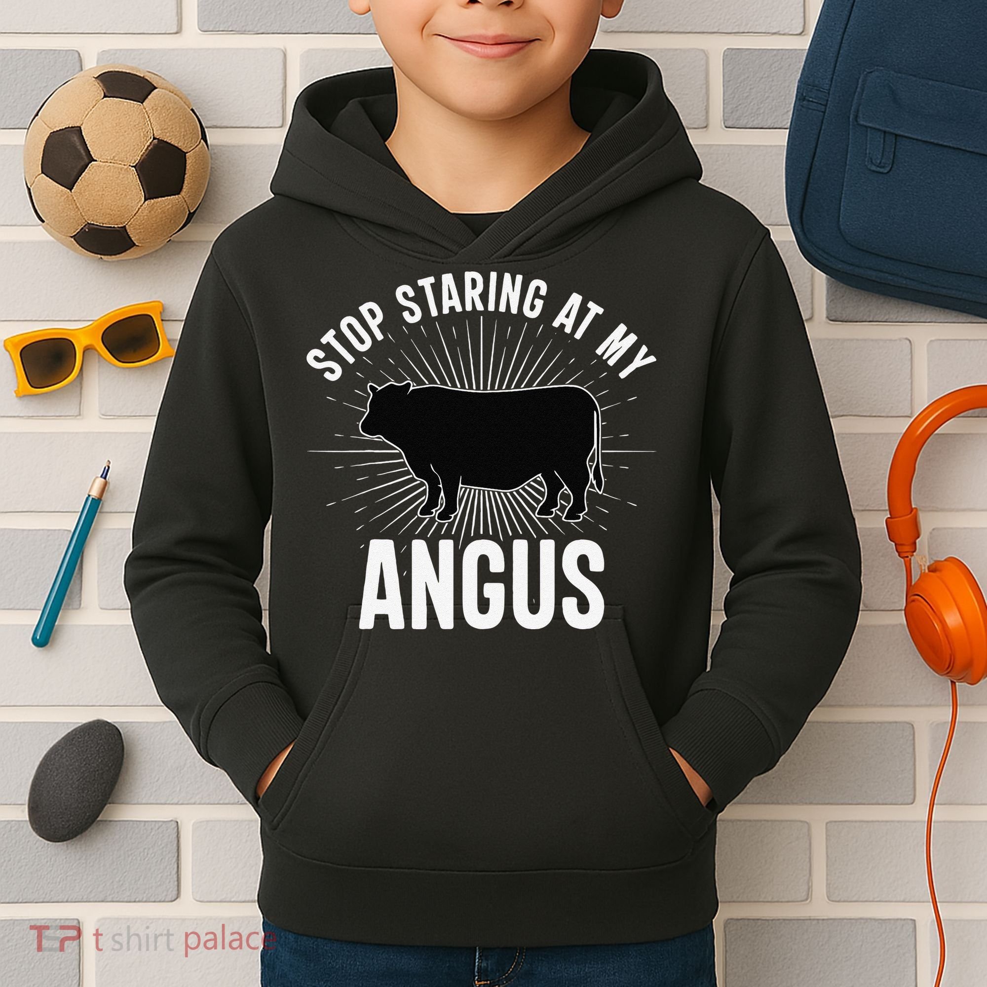 Funny Cow Farmer Rasing Cattle Dairy Farming Angus Cows Kids Hoodie