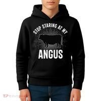 Funny Cow Farmer Rasing Cattle Dairy Farming Angus Cows Kids Hoodie thumb 4