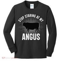Funny Cow Farmer Rasing Cattle Dairy Farming Angus Cows Kids Long Sleeve Shirt thumb 0