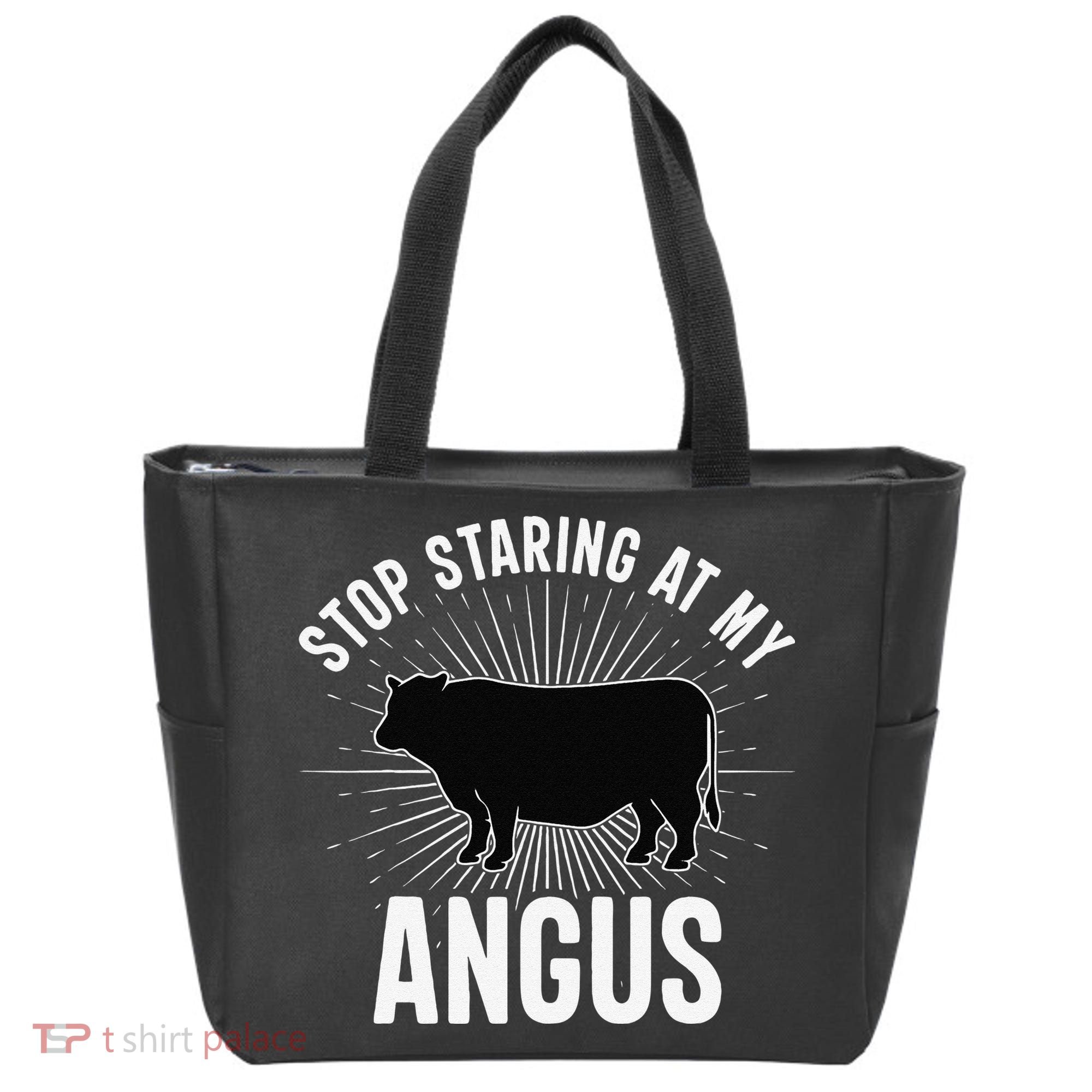 Funny Cow Farmer Rasing Cattle Dairy Farming Angus Cows Tote Bag
