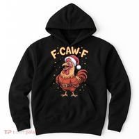 Funny Christmas F-CAW-F Santa Claus Chicken  Hoodie thumb 0