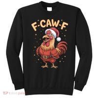 Funny Christmas F-CAW-F Santa Claus Chicken  Sweatshirt thumb 0